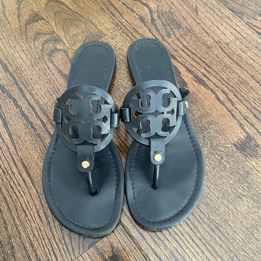 Tory Burch black leather sandals